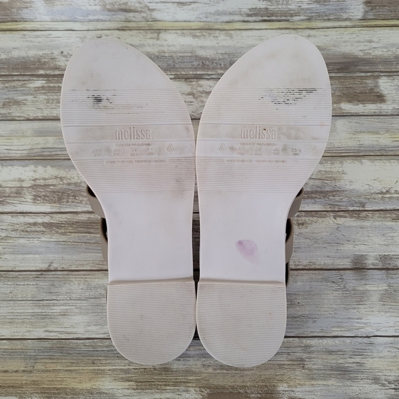 Melissa Boemia Strappy Water Resistant Slingback Sandals Women's Size 9 Taupe - Picture 9 of 10